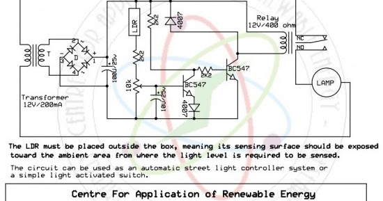 Flow diagrams: Automatic light activated switch circuit